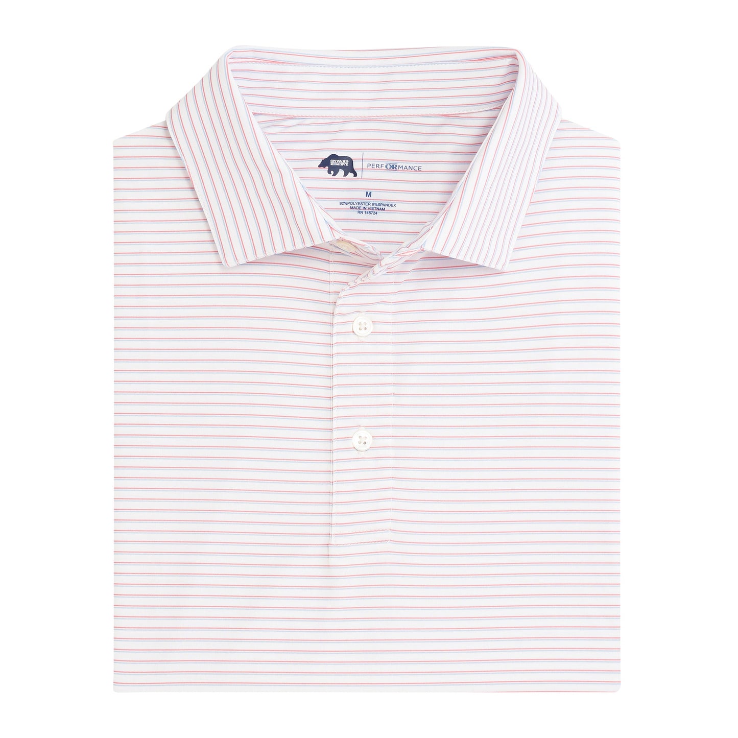 Onward Reserve Scout Stripe Performance Polo - Flamingo Plume