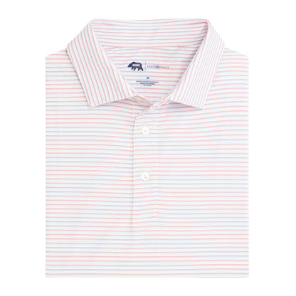 Onward Reserve Scout Stripe Performance Polo - Flamingo Plume