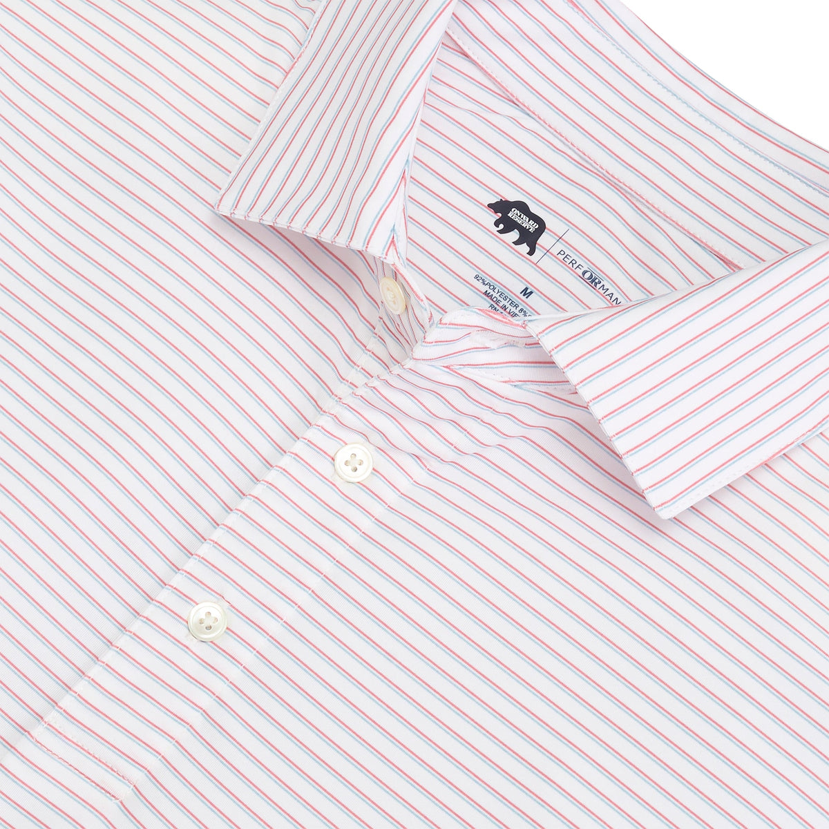 Onward Reserve Scout Stripe Performance Polo - Flamingo Plume