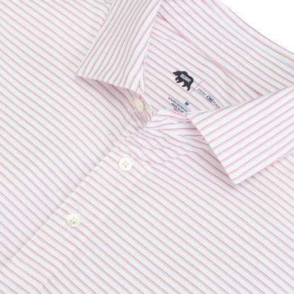 Onward Reserve Scout Stripe Performance Polo - Flamingo Plume