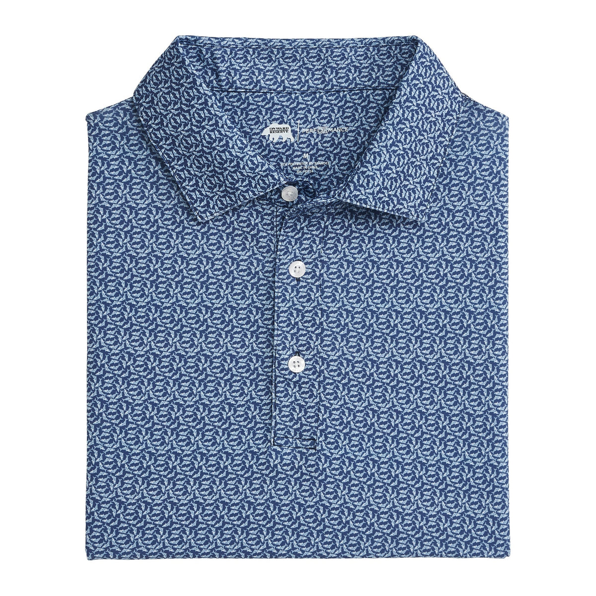 Onward Reserve Fins Printed Performance Polo - Naval Academy