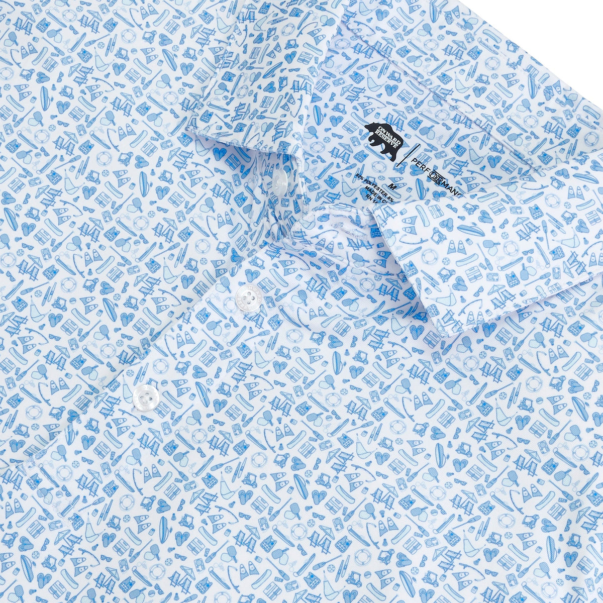 Onward Reserve Leisure Printed Performance Polo - Clearwater