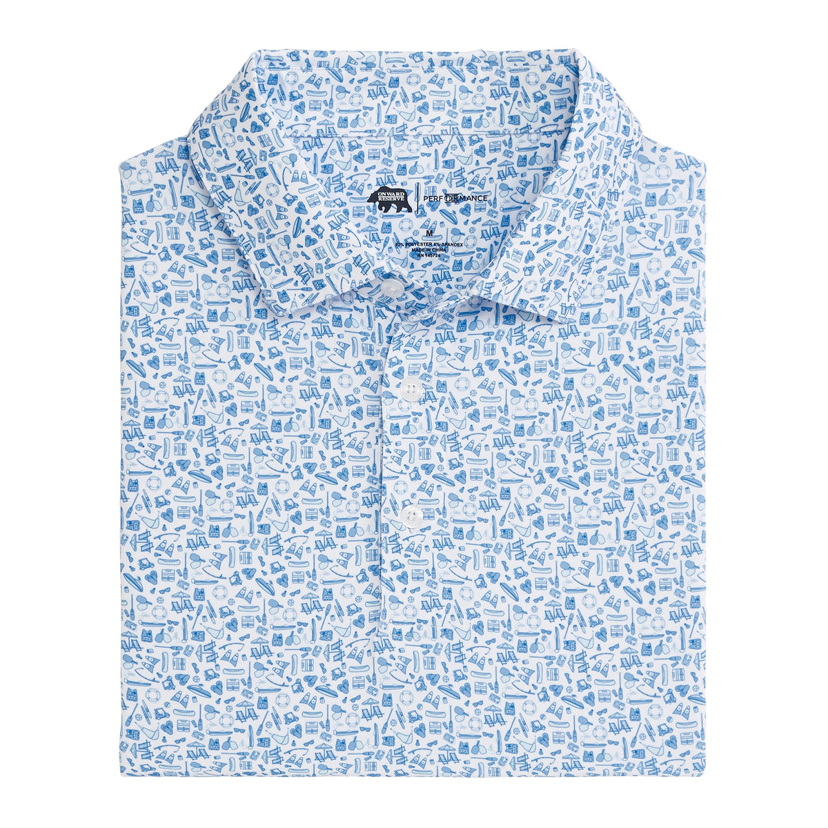 Onward Reserve Leisure Printed Performance Polo - Clearwater
