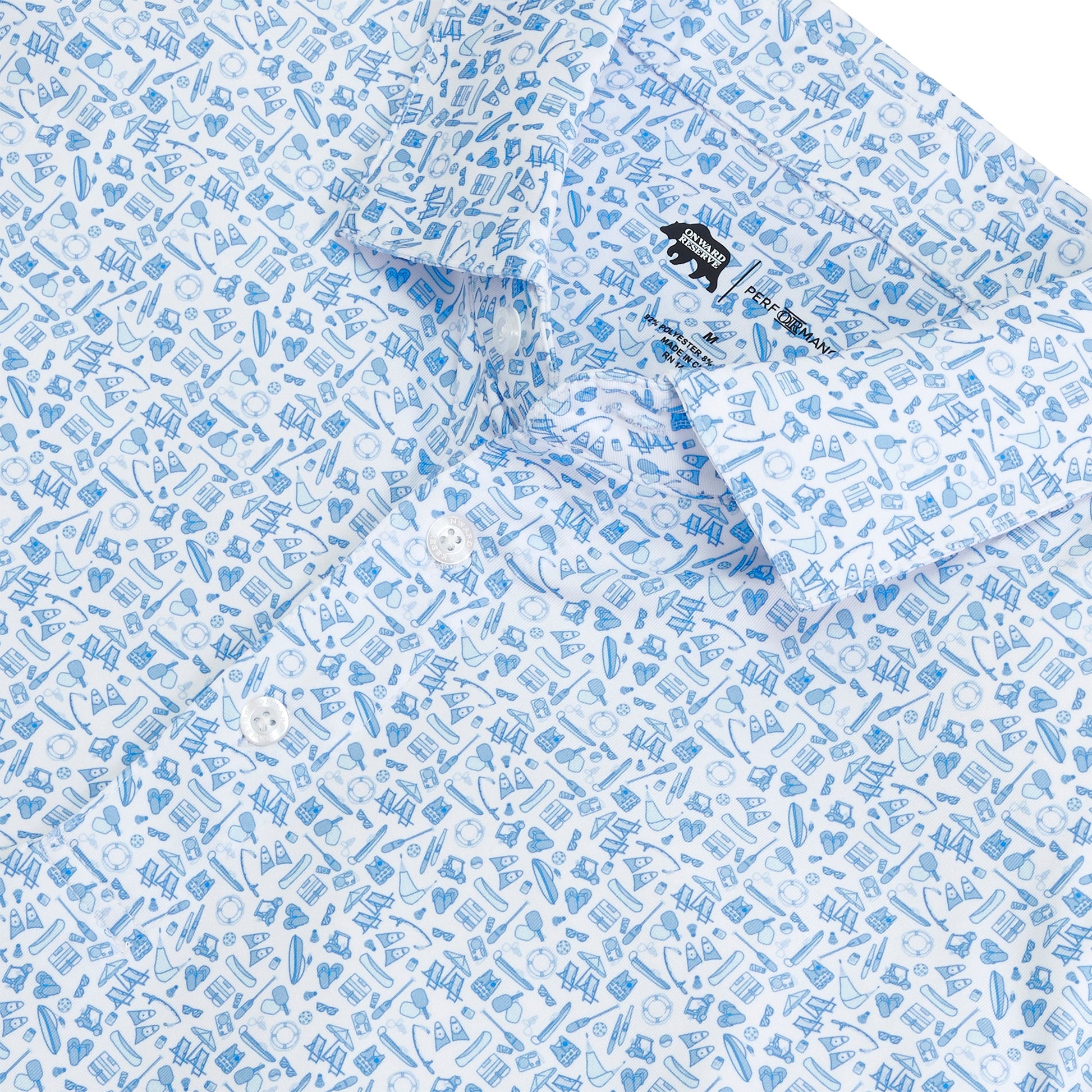 Onward Reserve Leisure Printed Performance Polo - Clearwater