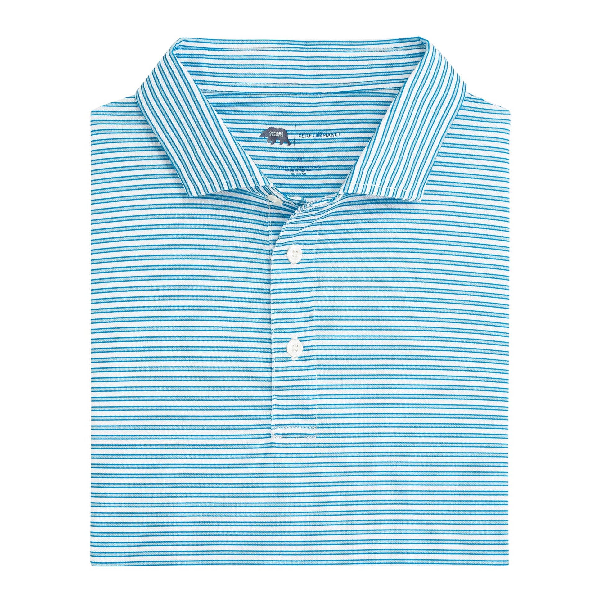 Onward Reserve Guide Stripe Performance Pique Polo - Cloud