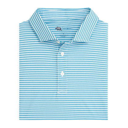 Onward Reserve Guide Stripe Performance Pique Polo - Cloud