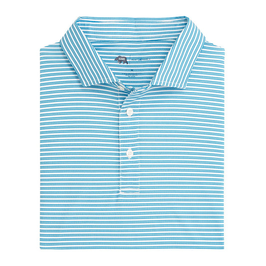 Onward Reserve Guide Stripe Performance Pique Polo - Cloud