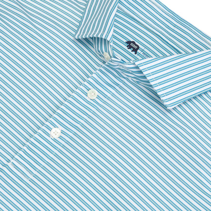 Onward Reserve Guide Stripe Performance Pique Polo - Cloud