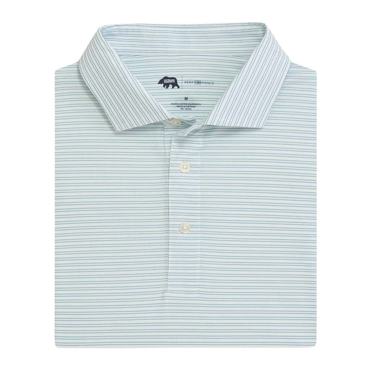 Onward Reserve Pairing Stripe Performance Pique Polo - Aquifer