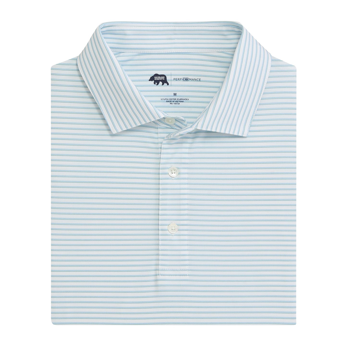 Onward Reserve Scout Stripe Performance Polo - Dutch Canal