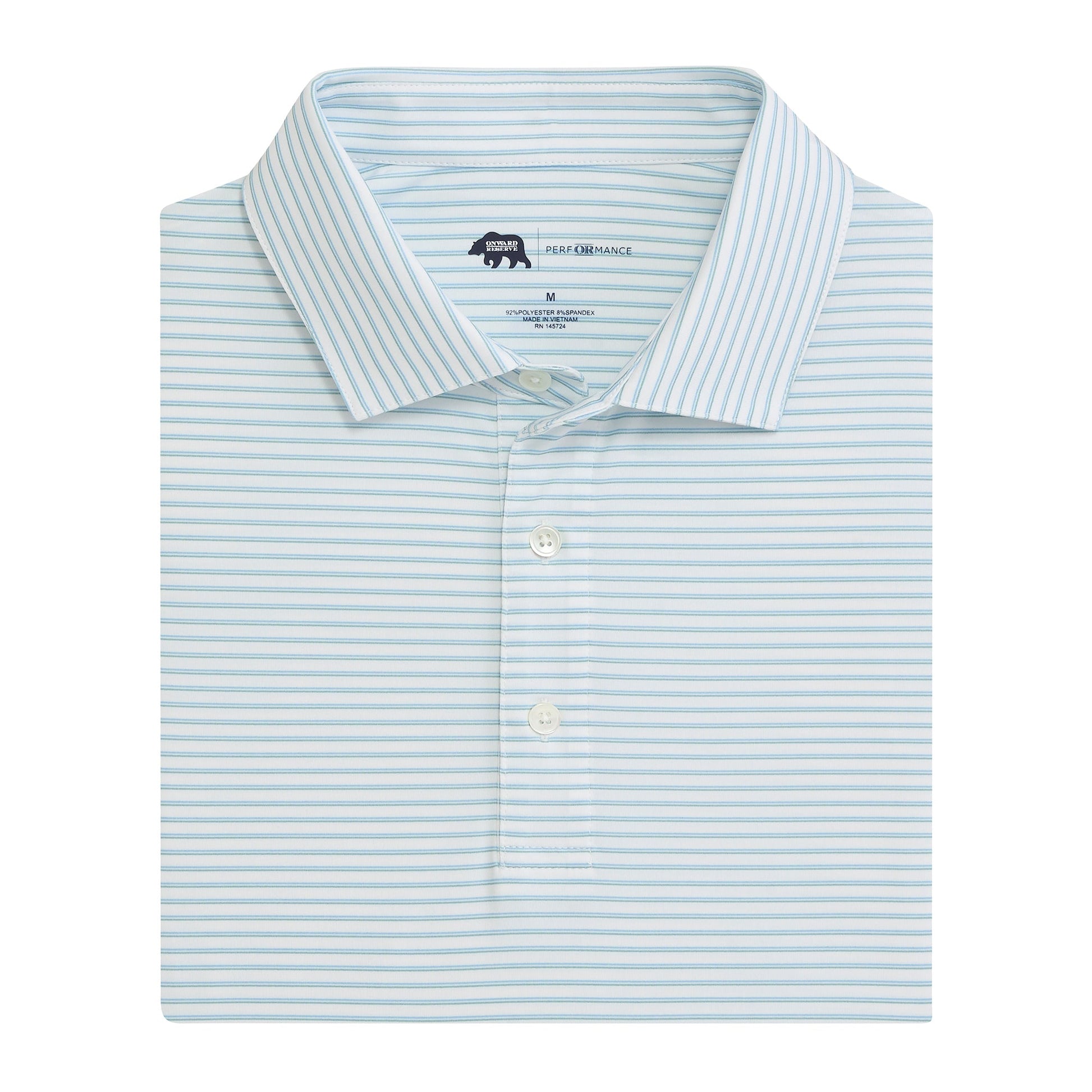 Onward Reserve Scout Stripe Performance Polo - Dutch Canal