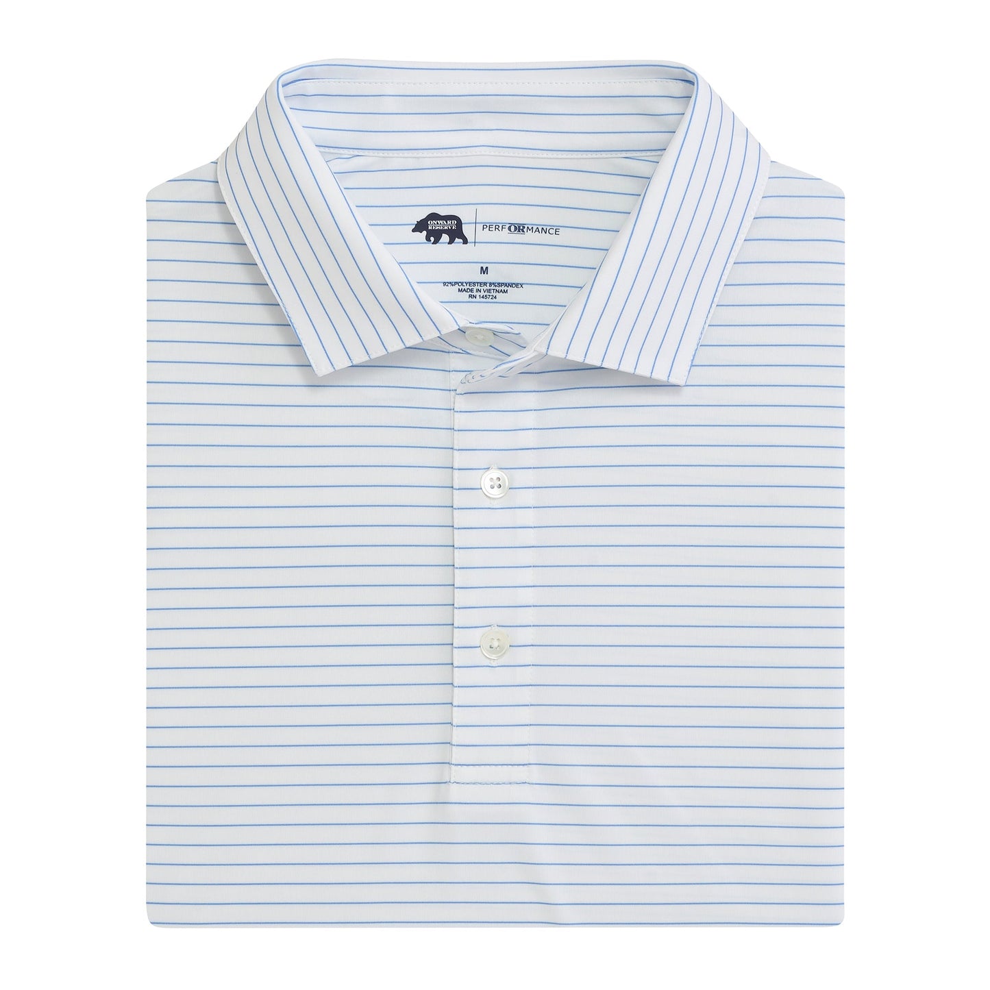 Onward Reserve Atlantic Stripe Performance Polo - Azurine