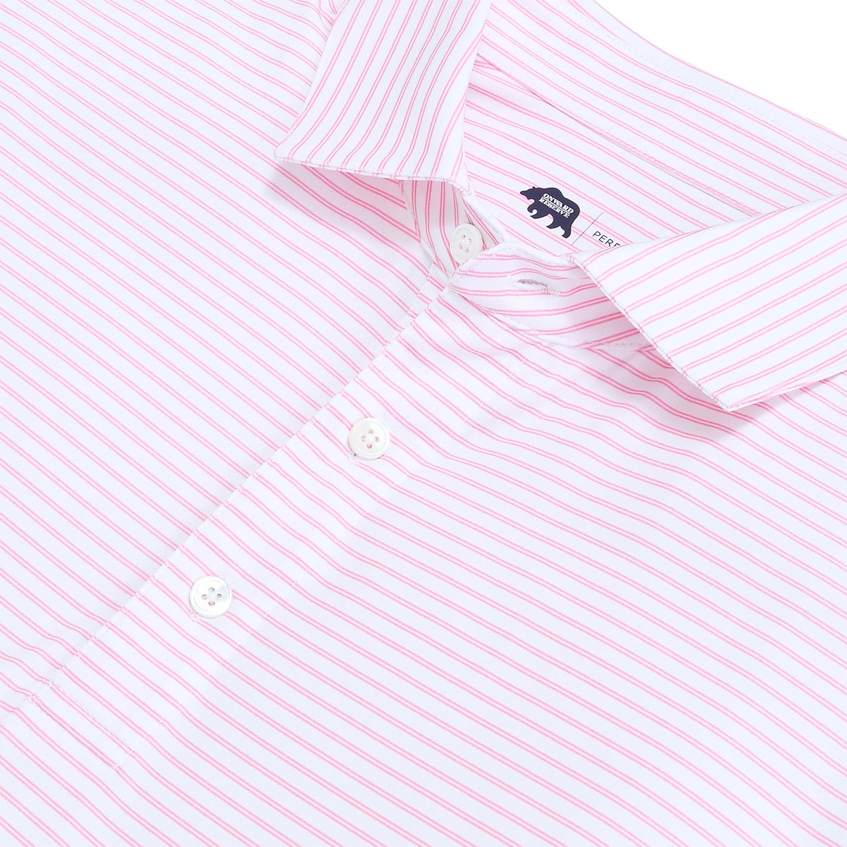 Onward Reserve Wake Stripe Performance Polo - Sea Pink