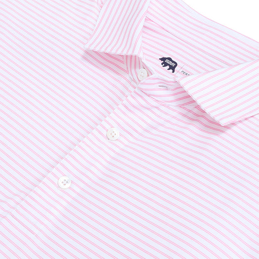 Onward Reserve Wake Stripe Performance Polo - Sea Pink