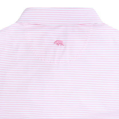 Onward Reserve Wake Stripe Performance Polo - Sea Pink