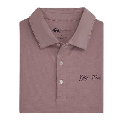 Onward Reserve Texas A&M Gig 'Em Vintage Script Hairline Stripe Performance Polo