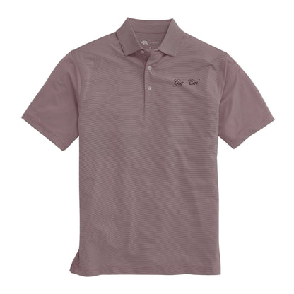 Onward Reserve Texas A&M Gig 'Em Vintage Script Hairline Stripe Performance Polo