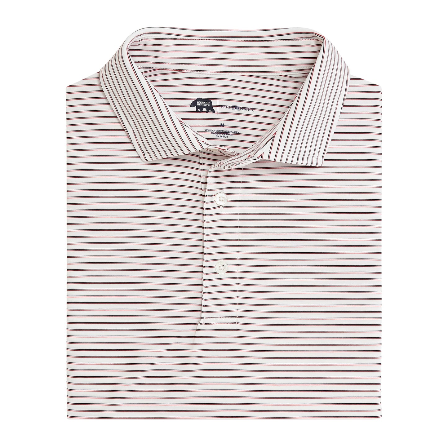 Onward Reserve Scout Stripe Performace Polo - Red