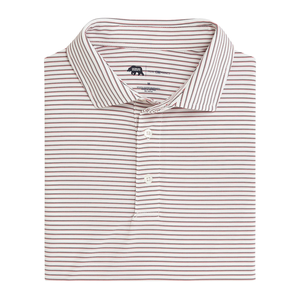 Onward Reserve Scout Stripe Performace Polo - Red