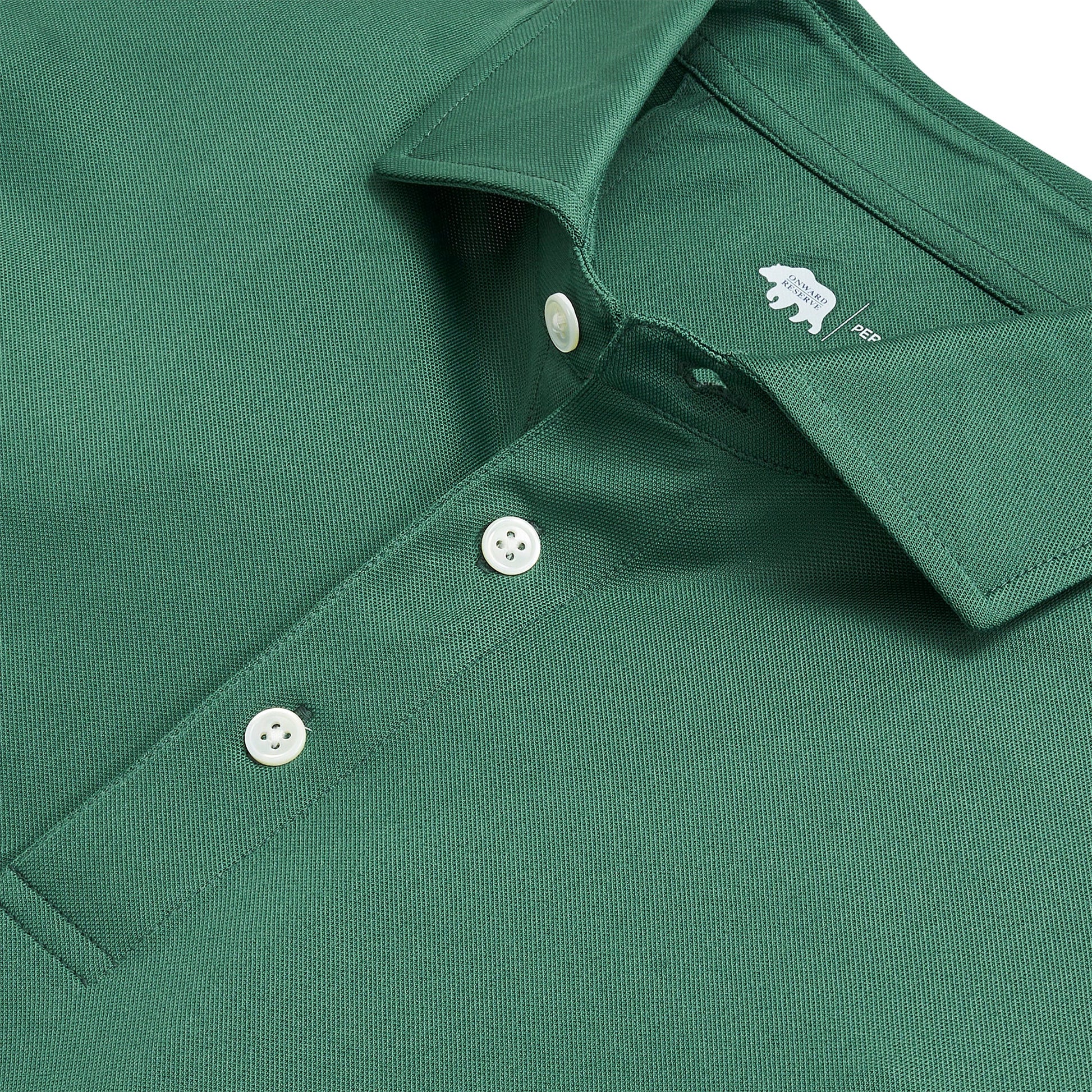Onward Reserve Solid Performance Pique Polo - Smoke Pine