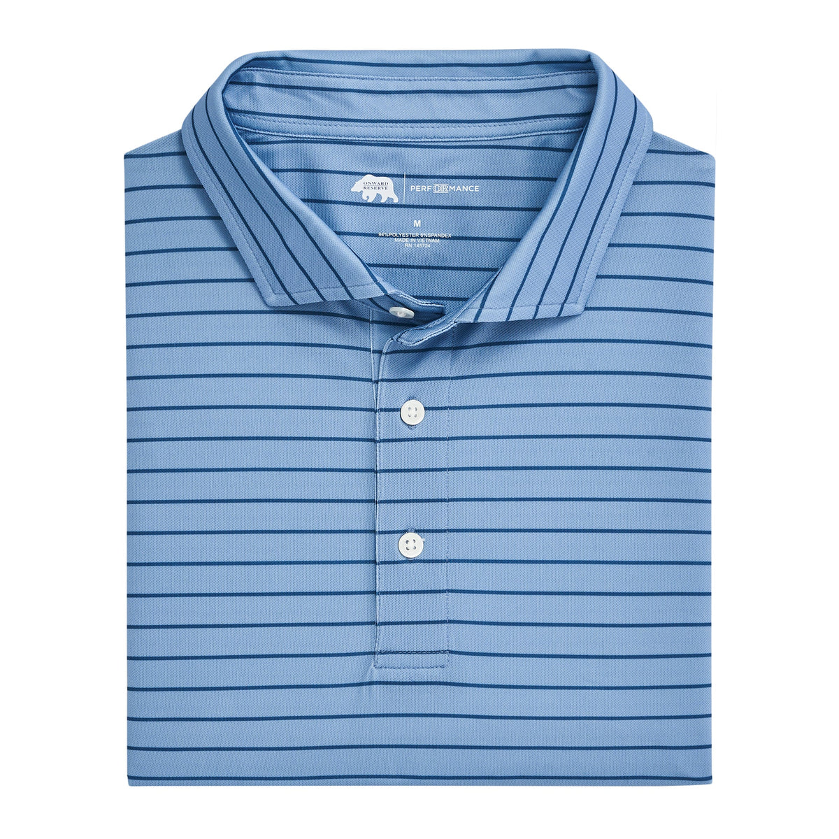 Onward Reserve Tourney Stripe Performance Pique Polo - Endless Sky