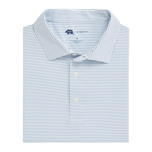 Onward Reserve Birdie Stripe Performance Polo - Lichen Blue