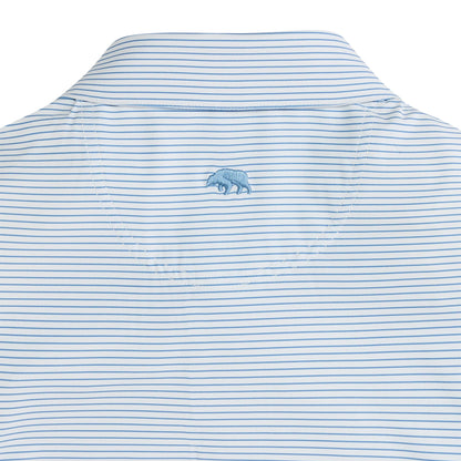 Onward Reserve Birdie Stripe Performance Polo - Lichen Blue