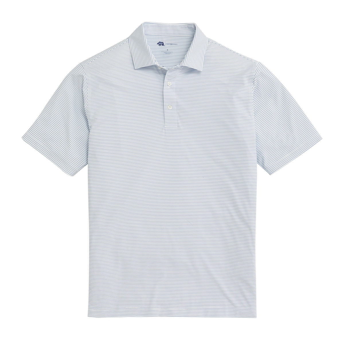 Onward Reserve Birdie Stripe Performance Polo - Lichen Blue