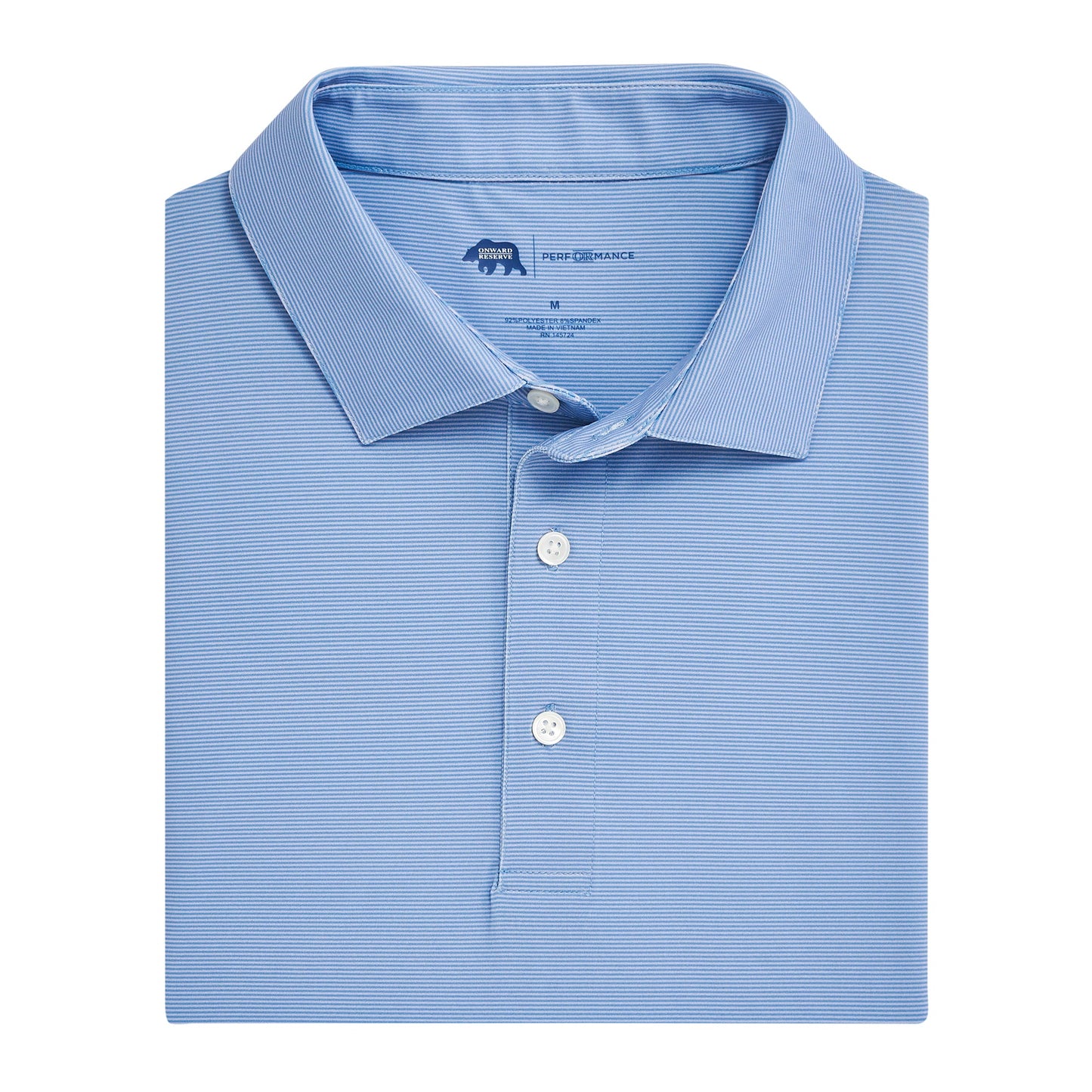 Onward Reserve Hairline Stripe Performance Polo - Cosmic Sky