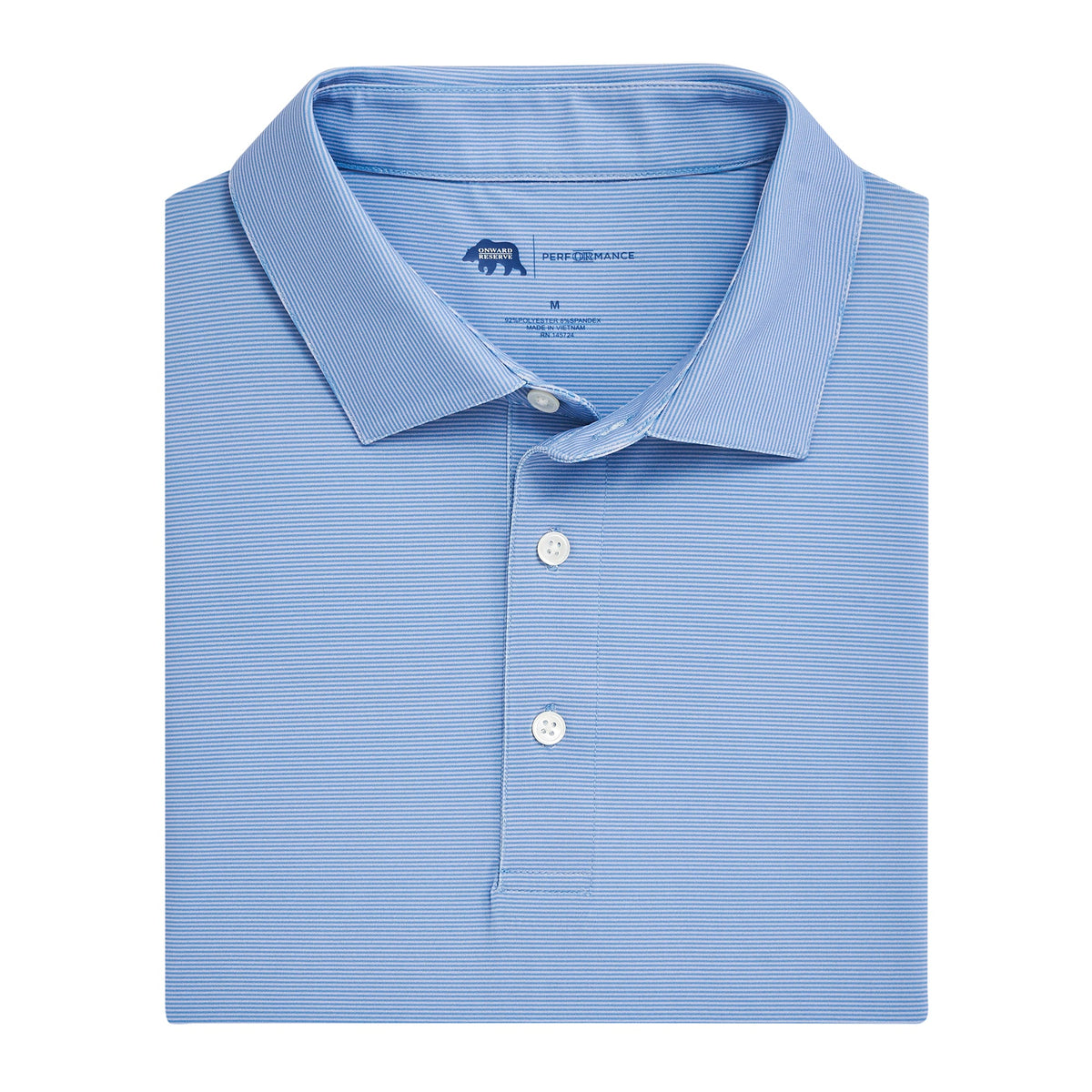 Onward Reserve Hairline Stripe Performance Polo - Cosmic Sky