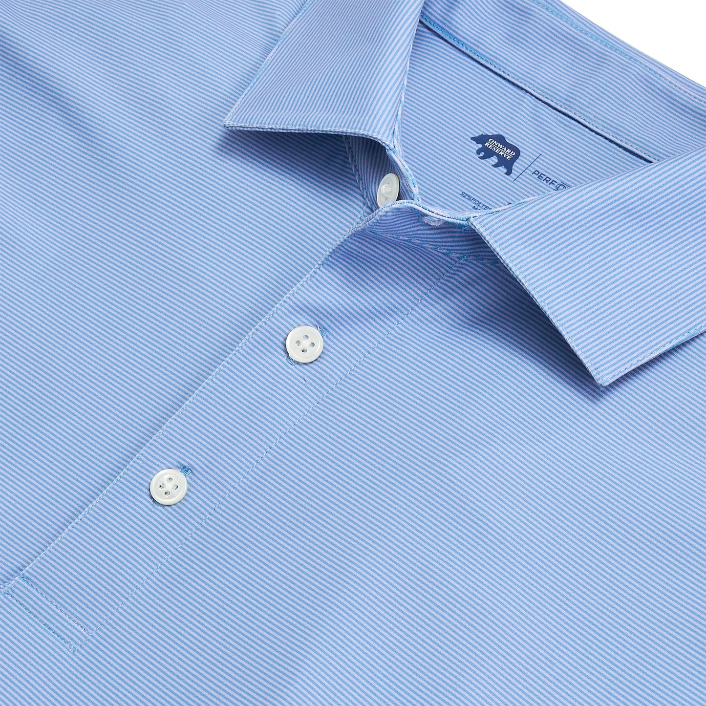 Onward Reserve Hairline Stripe Performance Polo - Cosmic Sky