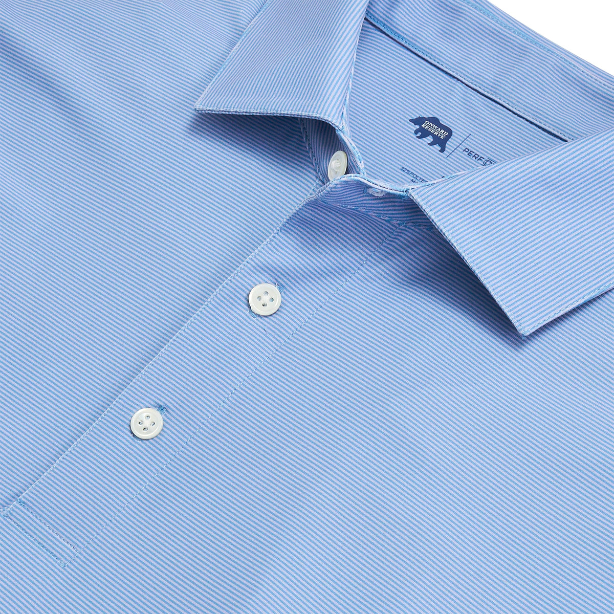 Onward Reserve Hairline Stripe Performance Polo - Cosmic Sky