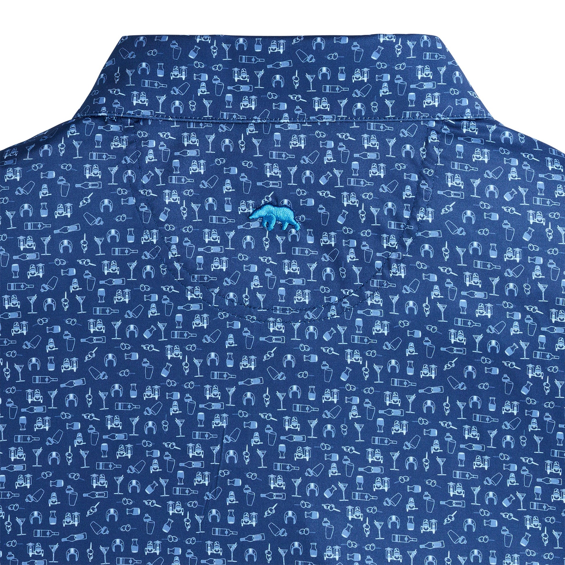 Onward Reserve Sidecar Printed Performance Polo - Blue Horizon