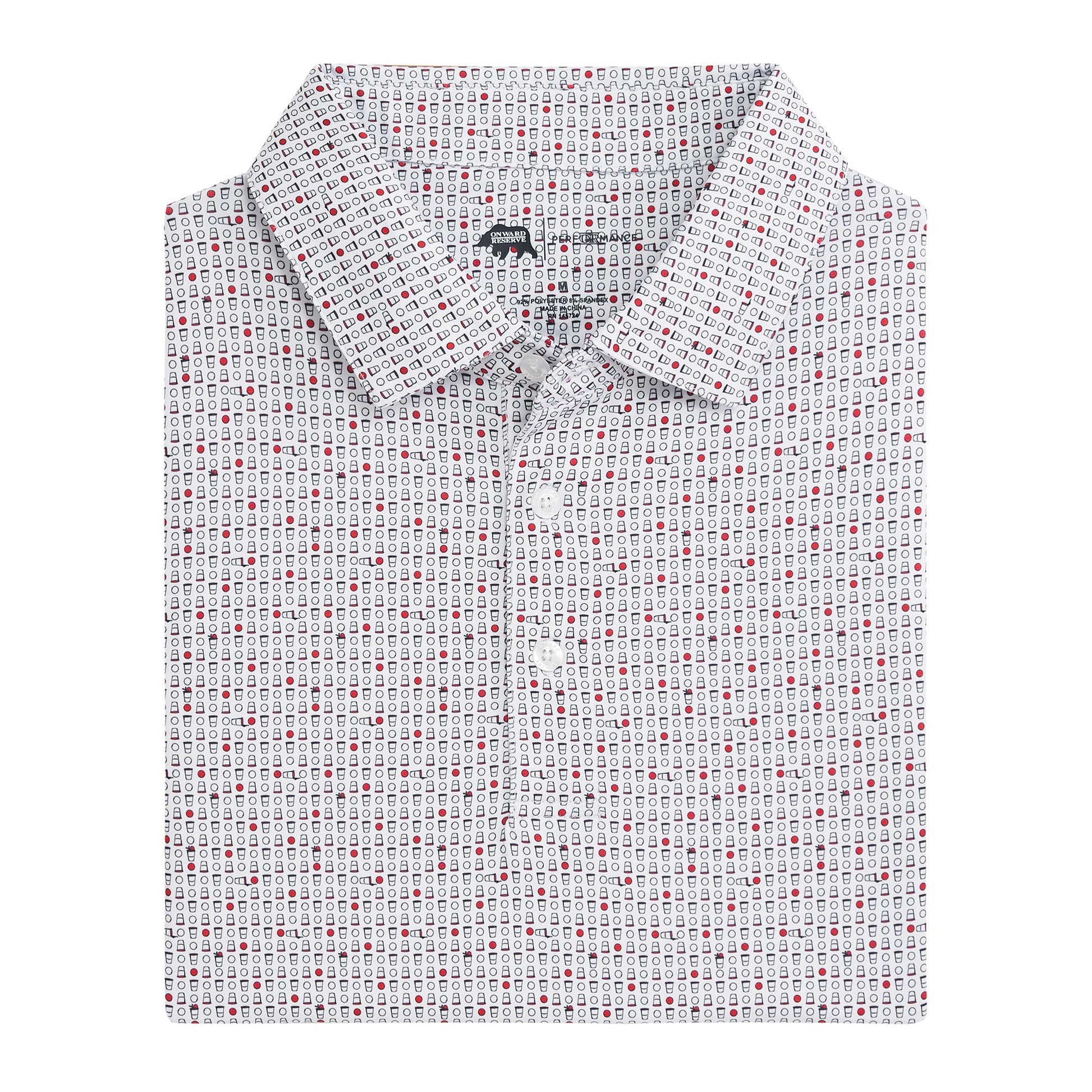 Onward Reserve Tailgate Games Printed Performance Polo - Red