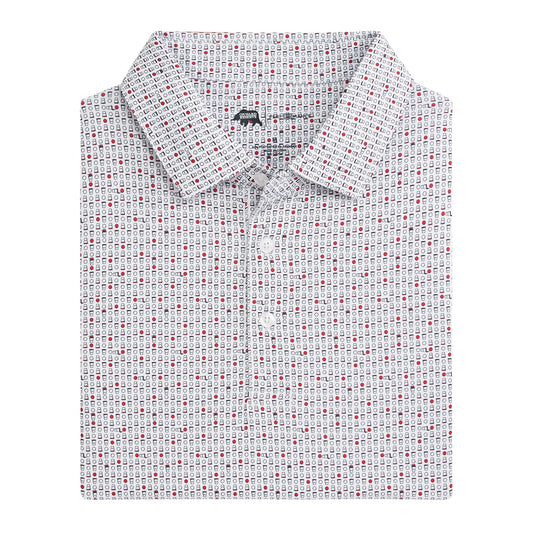 Onward Reserve Tailgate Games Printed Performance Polo - Red