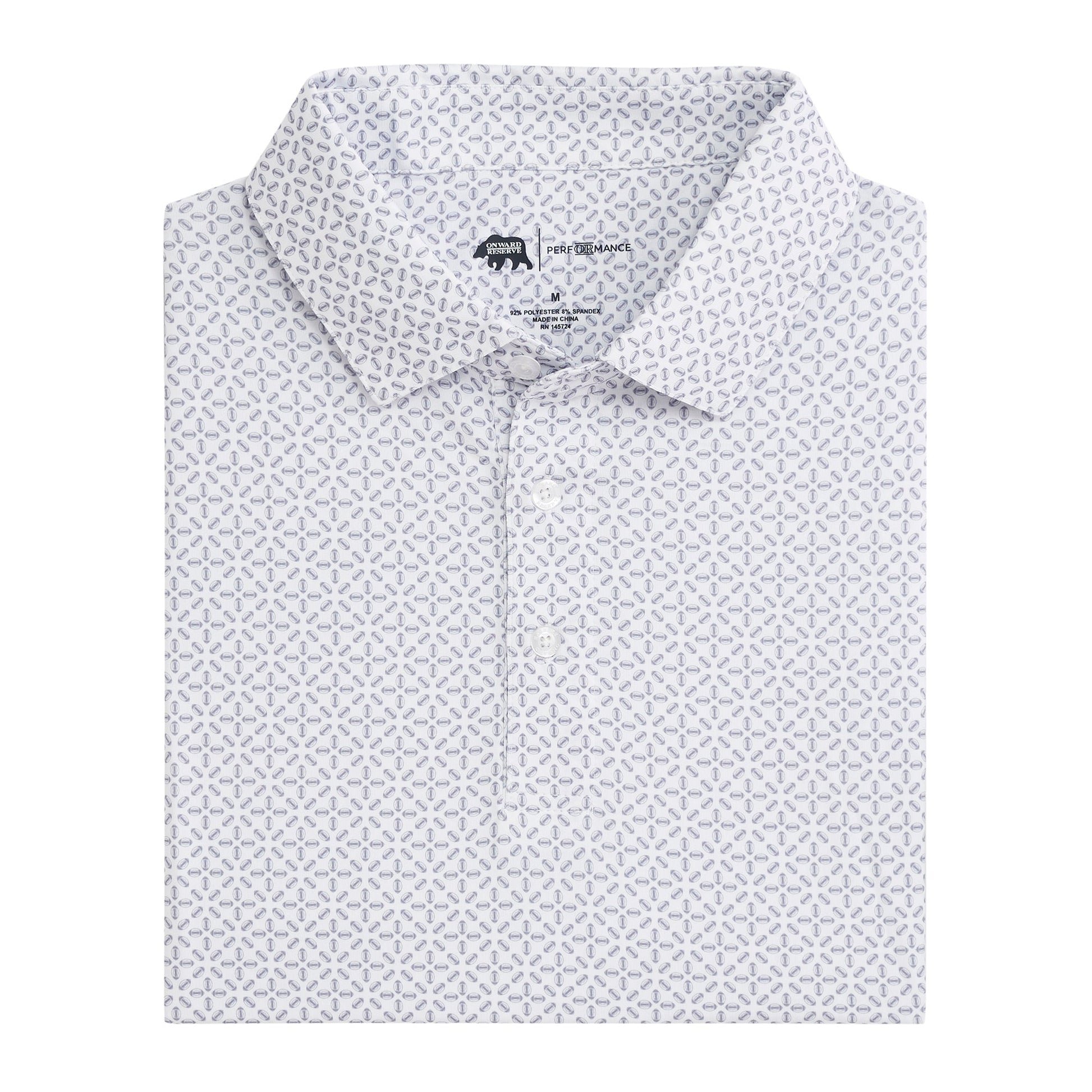 Onward Reserve Gameday Printed Performance Polo - White