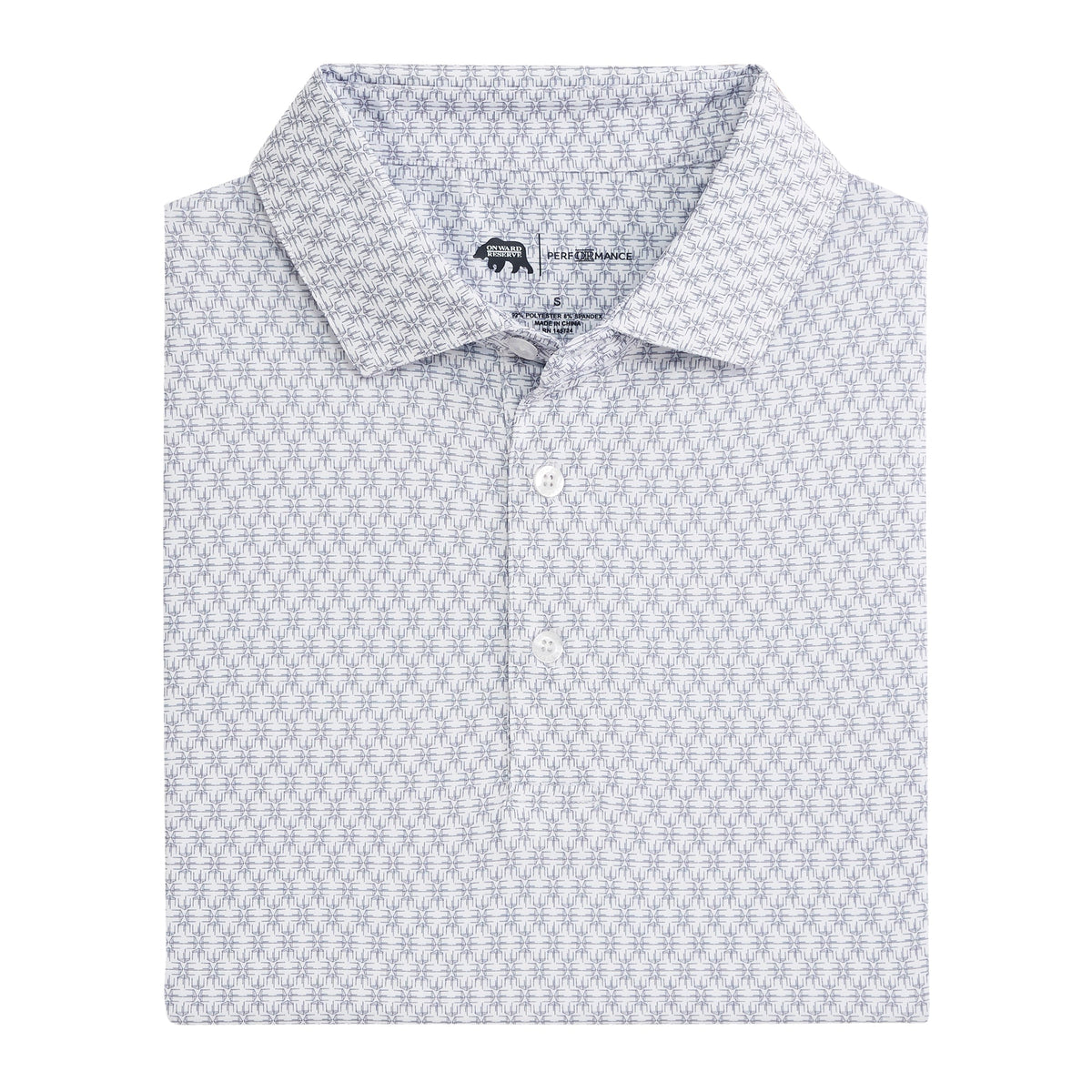 Onward Reserve Tents Printed Performance Polo - White