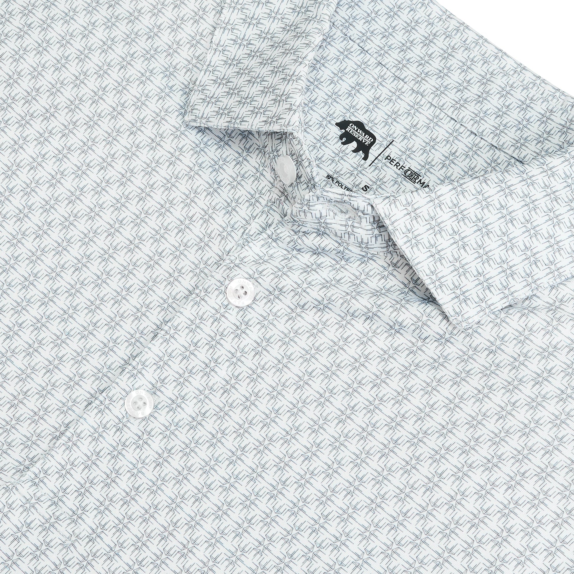 Onward Reserve Tents Printed Performance Polo - White