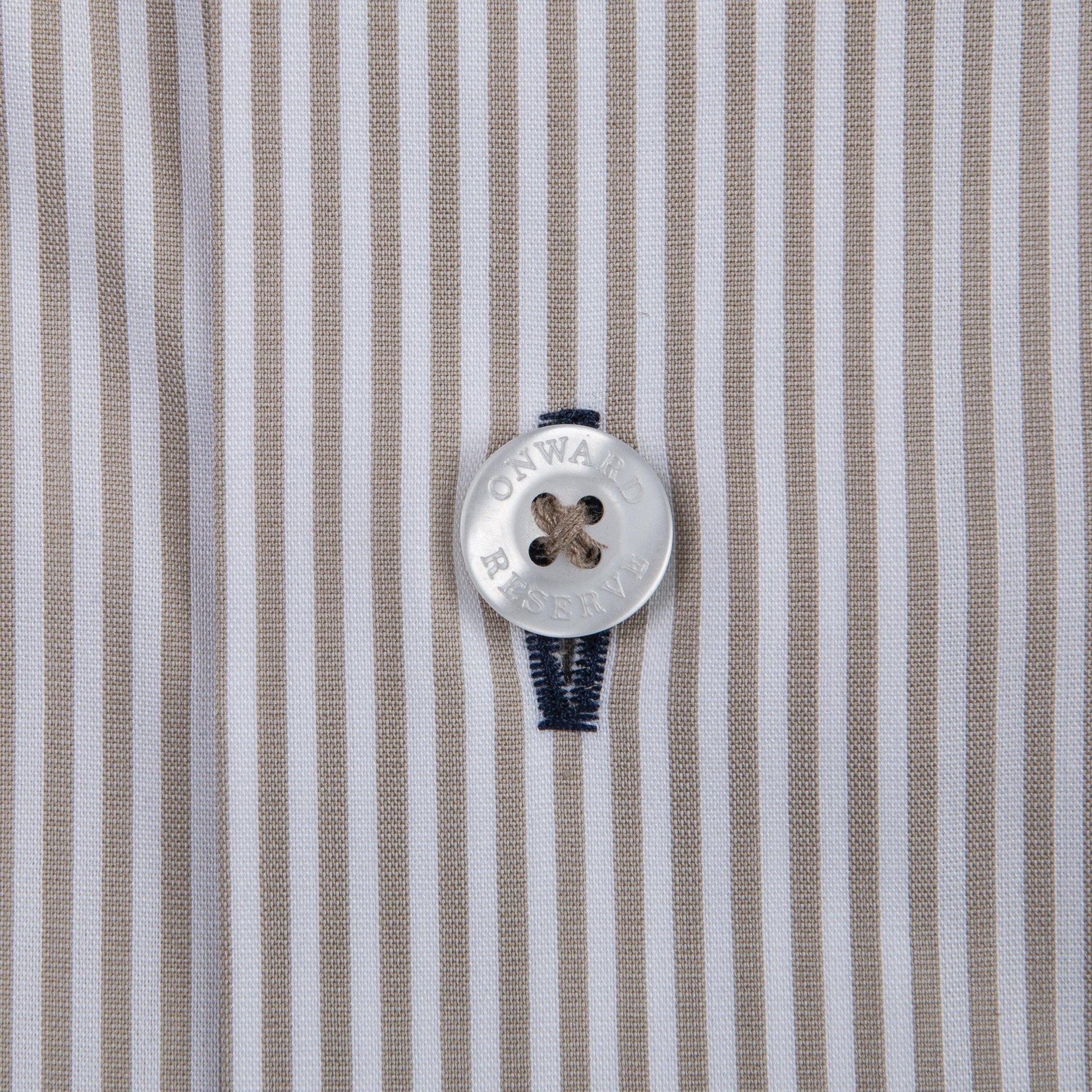 Onward Reserve Dune/White Stripe Tailored Fit Spread Collar Shirt