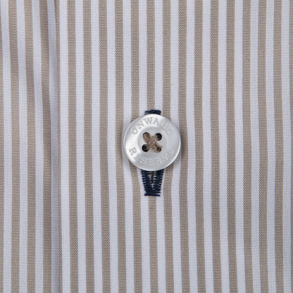 Onward Reserve Dune/White Stripe Tailored Fit Spread Collar Shirt