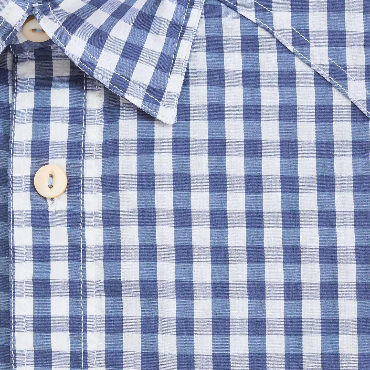 Onward Reserve Blue Indigo Gingham Waterfront Performance Fishing Shirt