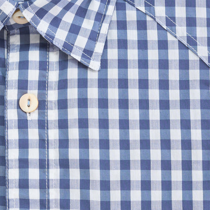Onward Reserve Blue Indigo Gingham Waterfront Performance Fishing Shirt