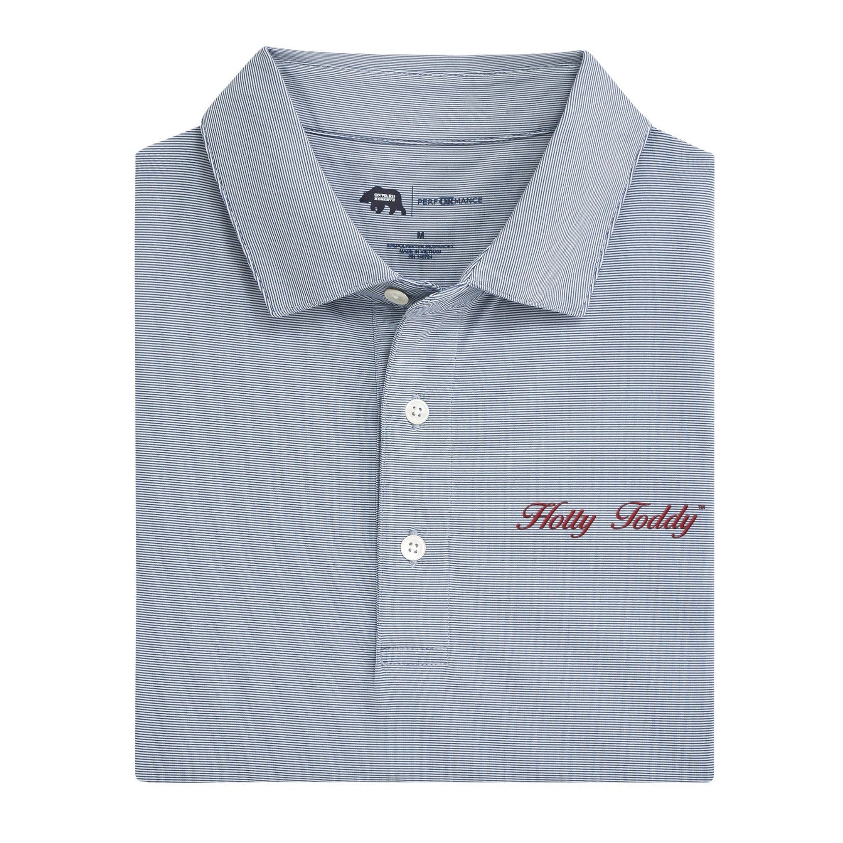 Onward Reserve Ole Miss Hotty Toddy Vintage Script Hairline Stripe Performance Polo