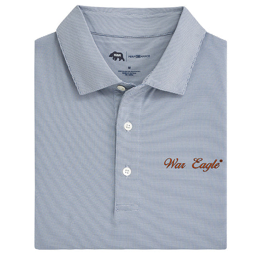 Onward Reserve Auburn War Eagle Vintage Script Hairline Stripe Performance Polo