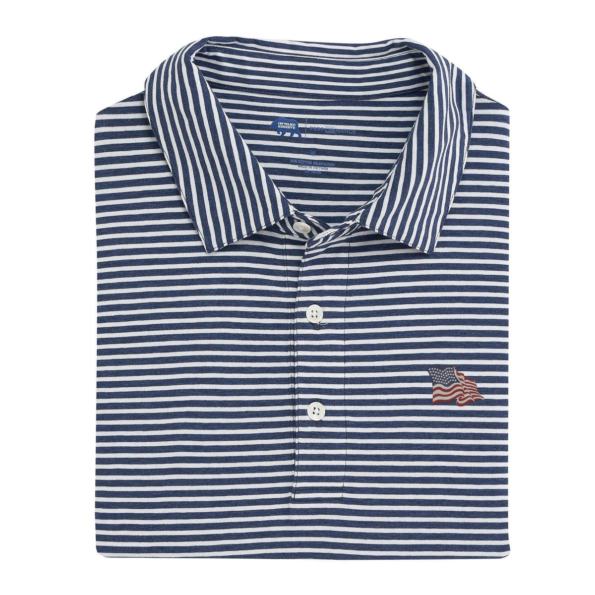 Onward Reserve Vintage Flag Row Stripe Icon Polo - Classic Navy