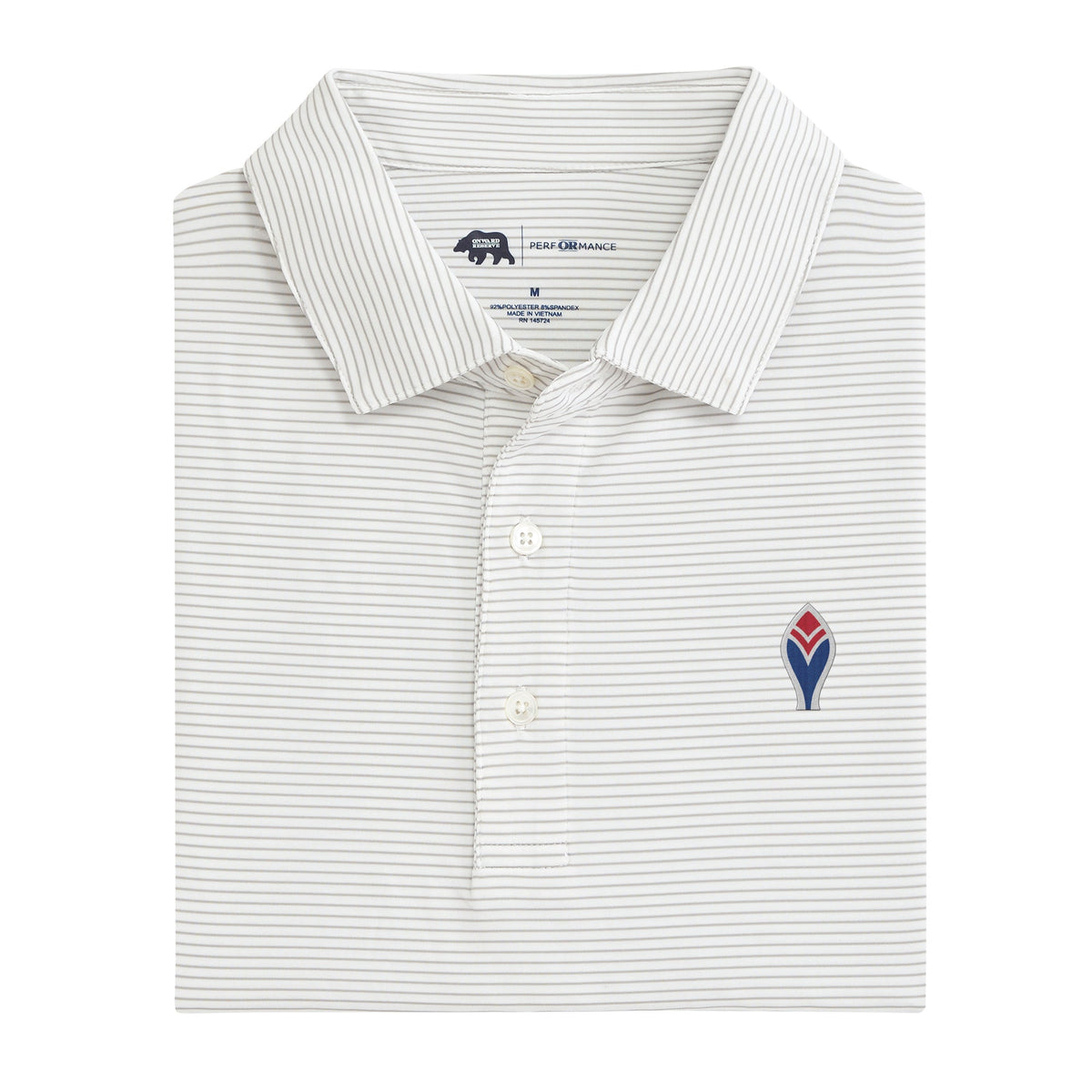 Onward Reserve Braves Cooperstown Feather Birdie Stripe Performance Polo