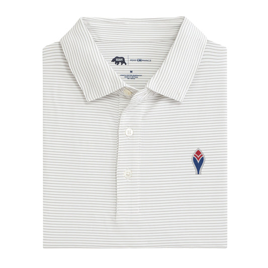 Onward Reserve Braves Cooperstown Feather Birdie Stripe Performance Polo