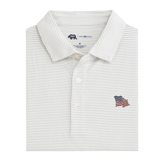 Onward Reserve Vintage Flag Birdie Stripe Performance Polo - Mirage Grey