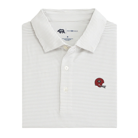 Onward Reserve UGA Vintage Helmet Birdie Stripe Performance Polo - Mirage Grey
