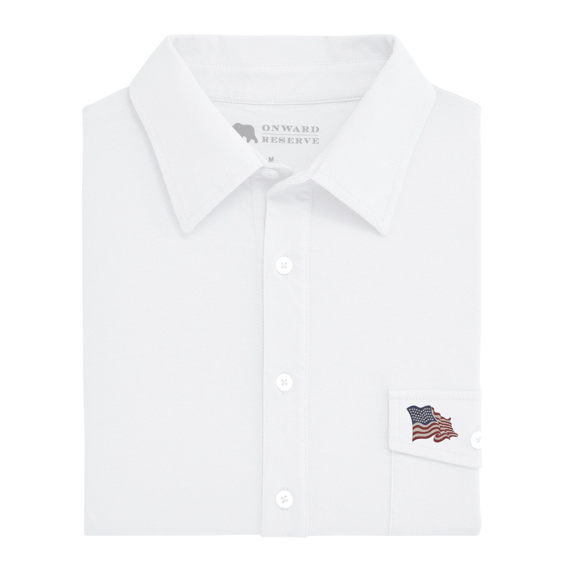 Onward Reserve Vintage Flag Old School Polo - White